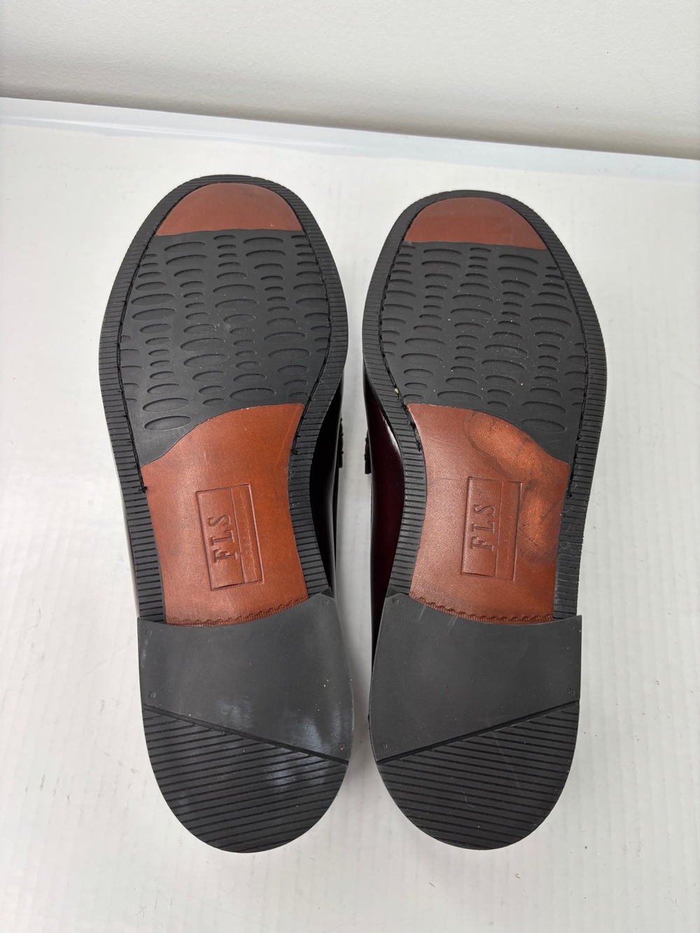 Florsheim Penny Loafers Mens Sz 9 Burgundy Leather Pinch Round Toe Slip On Shoes - Picture 13 of 13